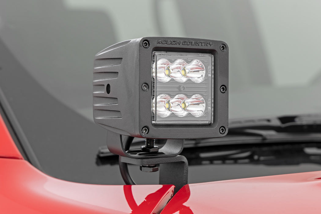 Rough Country Led Light Kit Ditch Mount 2" Black Pair White Drl Nissan Frontier (22-23) 71066