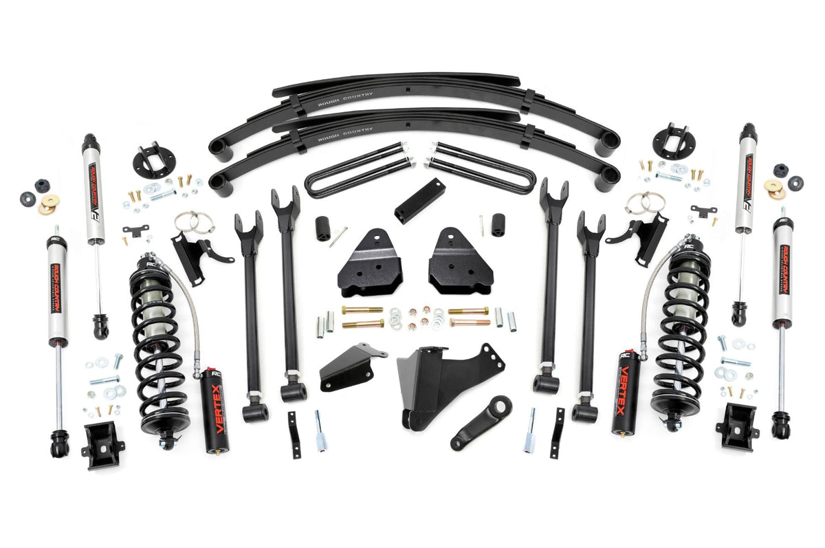 Rough Country 6 Inch Lift Kit Gas 4 Link Rr Spring C/O V2 Fits Ford Super Duty (05-07) 58358