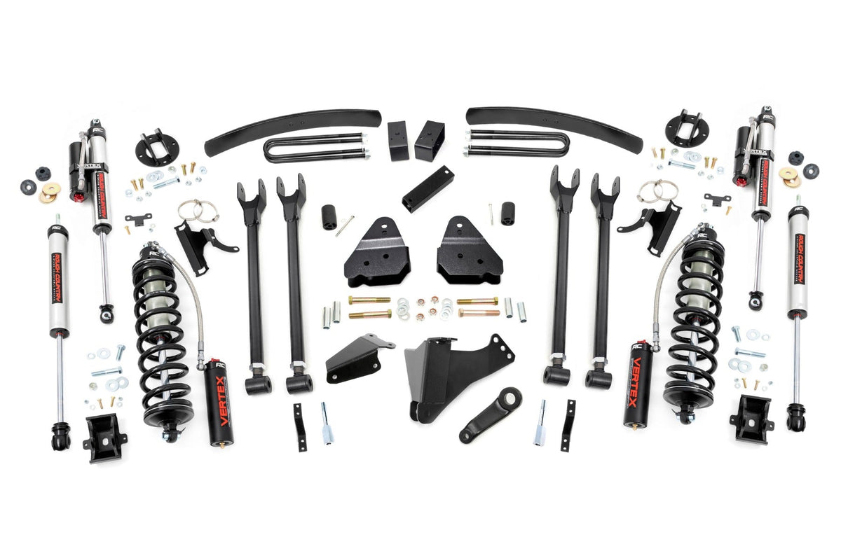 Rough Country 6 Inch Lift Kit Gas 4 Link Ovld C/O Vertex Fits Ford Super Duty (05-07) 58159