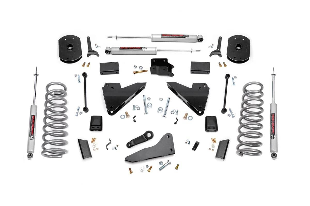 Rough Country 5 Inch Lift Kit Fr Gas Coil Radius Arm Drop Fits RAM 2500 (14-18) 36420