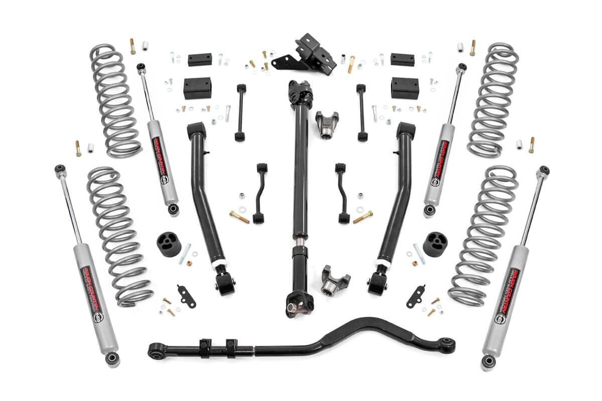 Rough Country 3.5 Inch Lift Kit Adj Lower Fr D/S Fits Jeep Wrangler Jl (18-23) 65531