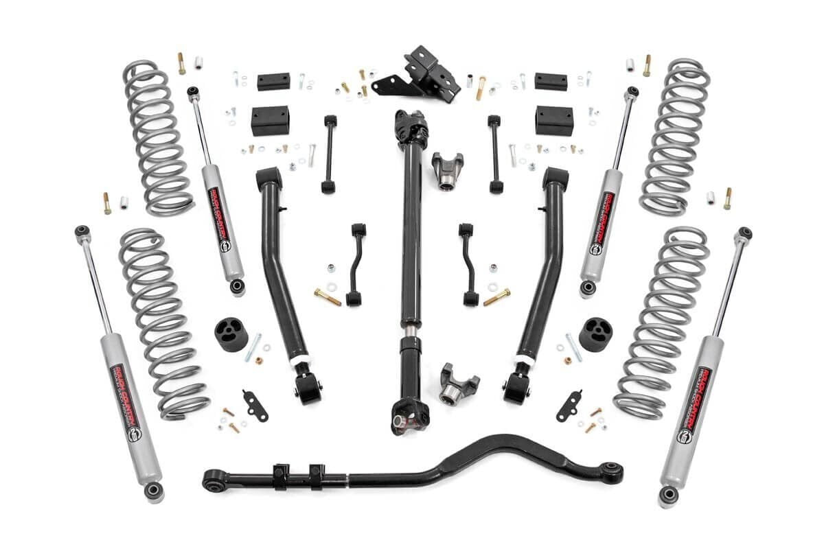 Rough Country 3.5 Inch Lift Kit Adj Lower Fr D/S Fits Jeep Wrangler Jl Rubicon (18-23) 69131
