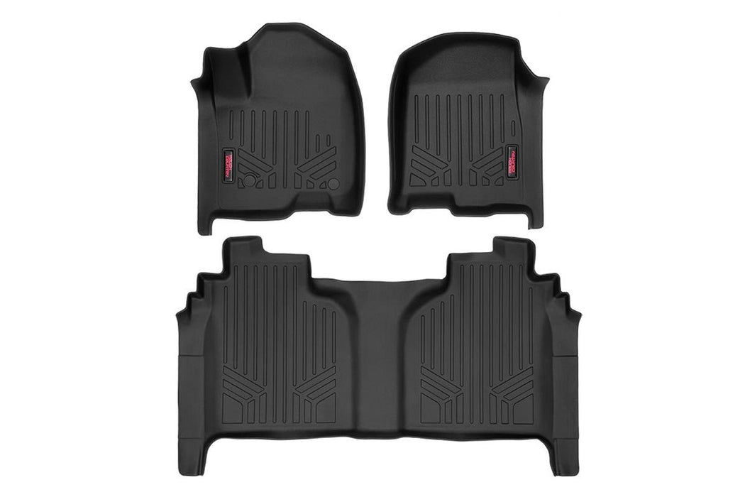 Rough Country Floor Mats Fr And Rr Fr Bucket Crew Chevy/Gmc 1500/2500Hd/3500Hd (19-23) M-21612