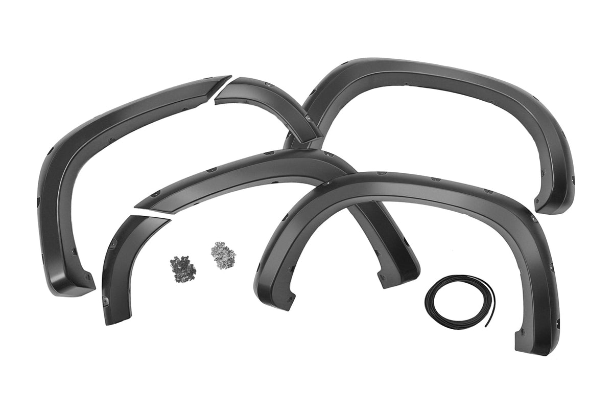 Rough Country Pocket Fender Flares Gan Silver Ice Metallic Fits Chevy Silverado 1500 (19-21) F-C11911A-GAN