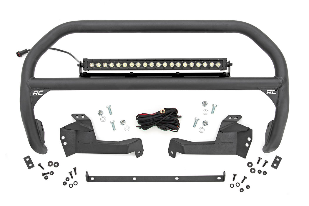 Rough Country Nudge Bar 20 Inch Blk Drl Single Row Led Ford Bronco Sport (21-23) 51042