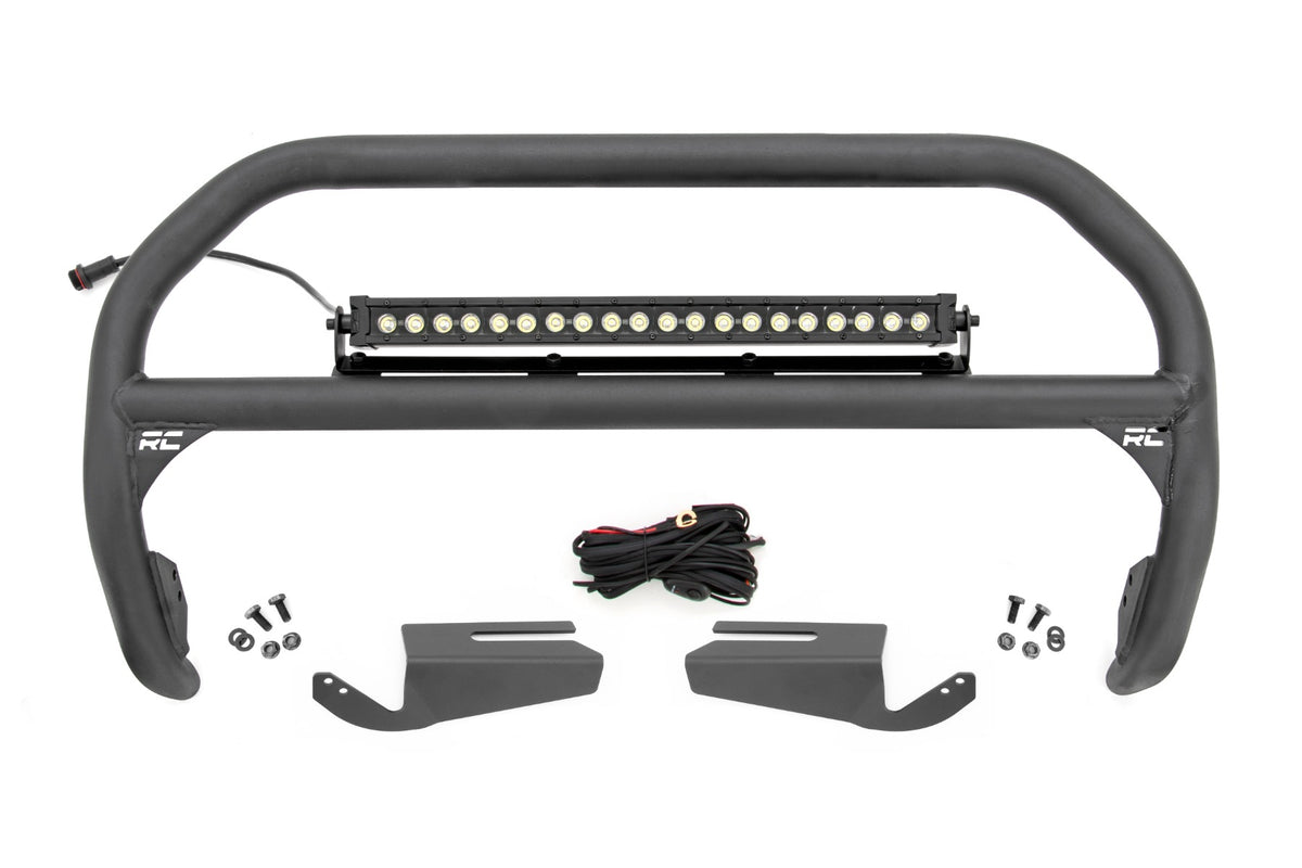 Rough Country Nudge Bar 20 Inch Blk Drl Single Row Led Oe Modular Steel Fits Ford Bronco (21-23) 51102