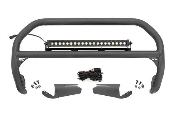 Rough Country Nudge Bar 20 Inch Blk Drl Single Row Led Oe Modular Steel Fits Ford Bronco (21-23) 51102