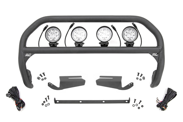 Rough Country Nudge Bar 4 Inch Round Led (X4) Oe Modular Steel Fits Ford Bronco (21-23) 51104