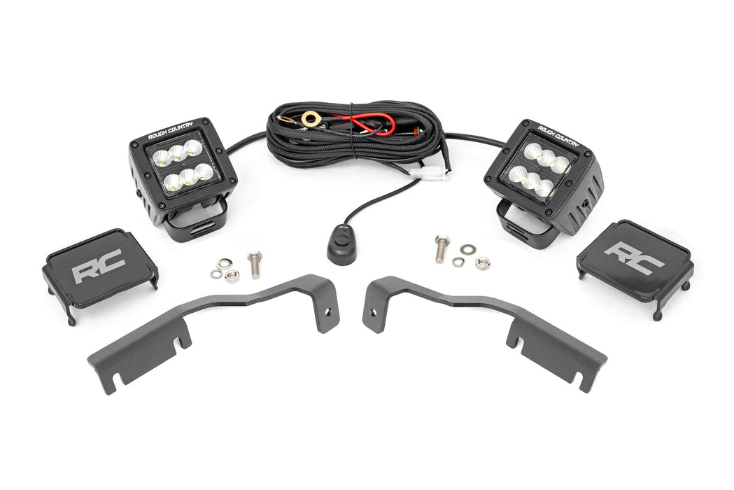 Rough Country Led Light Kit Ditch Mount 2" Black Pair Flood Nissan Frontier (22-23) 71065