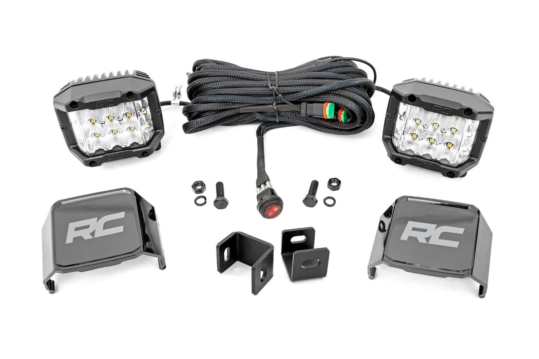 Rough Country LED Light Kit Ditch Mount 3" OSRAM Wide Fits toyotaTundra (22-23)