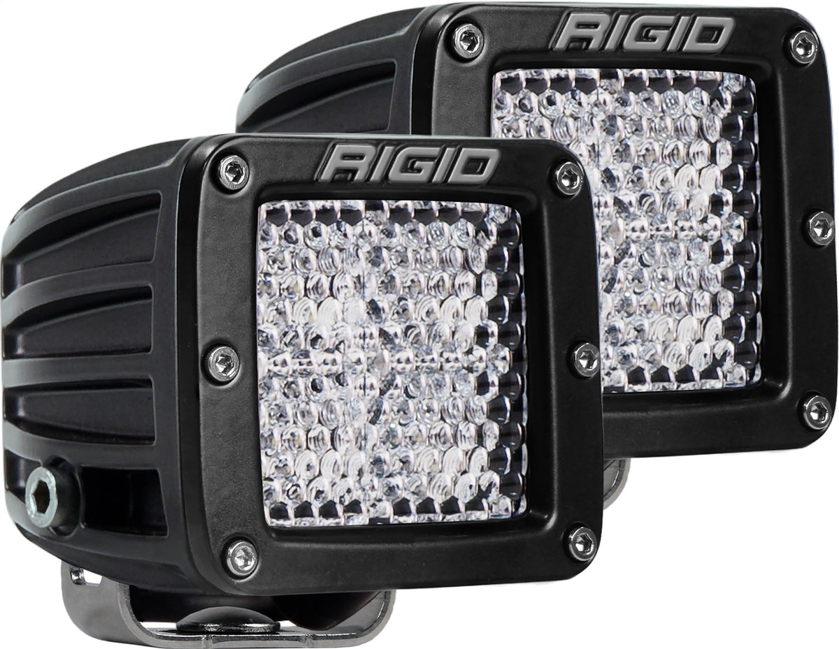RIGID LED Light (D-Series Pro, 3 Inch, Flood Diffused Beam, Pair, Universal), 2 Pack 202513