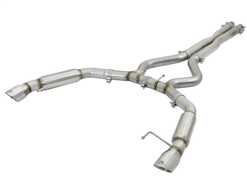 aFe MACHForce XP 3in Aggressive Toned Cat-Back Exhausts w/ Polished Tips 15-17 Ford Mustang V6/V8 49-33088-P