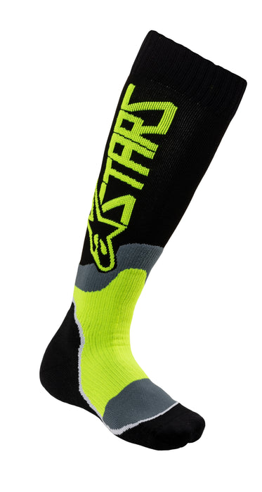 Alpinestars 4701920-155-S Mx Plus-2 Socks Black/Yellow Fluo Small