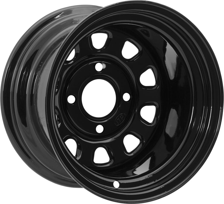 ITP Delta Steel Black Wheel with Machined Finish (12x7"/4x137mm)