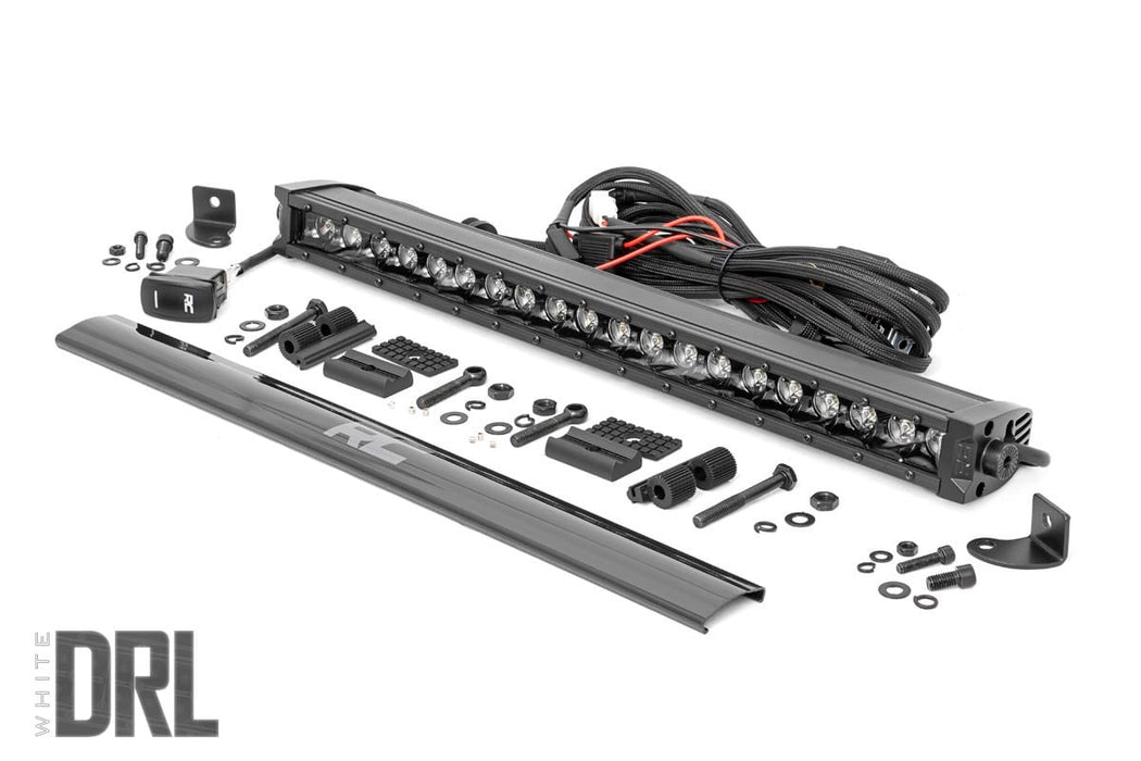 Rough Country Black Series Led Light Bar Cool White Drl 20 Inch Single Row 70720BLDRL