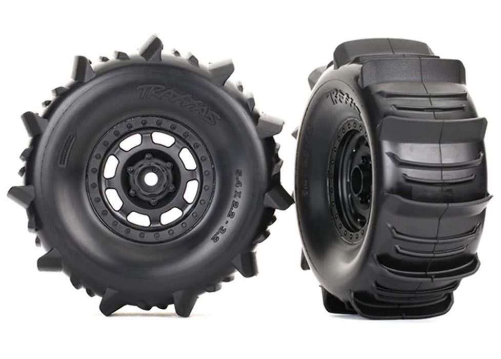 Traxxas 8475 Desert Racer Wheels with Paddle Tires Black