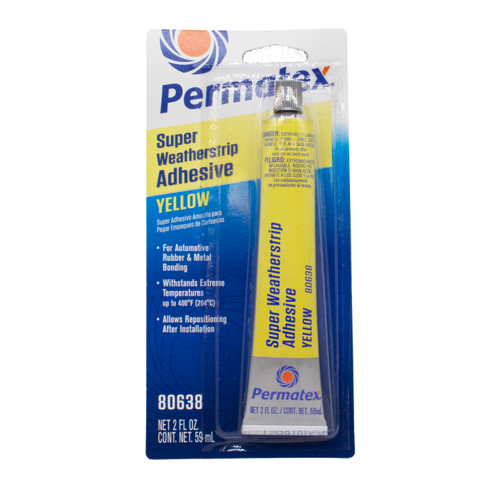 Permatex 80638 Super Weatherstrip Adhesive, 2 oz., Yellow