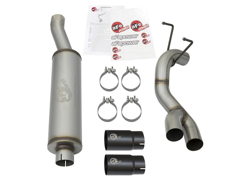 aFe Rebel Series 3-1/2in 409 SS Cat-Back Exhaust System w/Black Tip RAM 2500/3500 14-17 V8 6.4L 49-42057-B