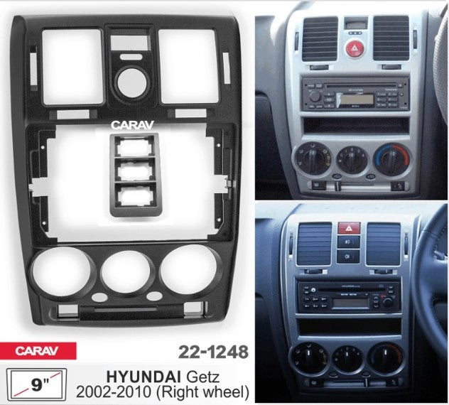 Carav In-Dash Audio Installation Kit Hyundai Getz 2002-2010 (Right Wheel) 9" 22-1248
