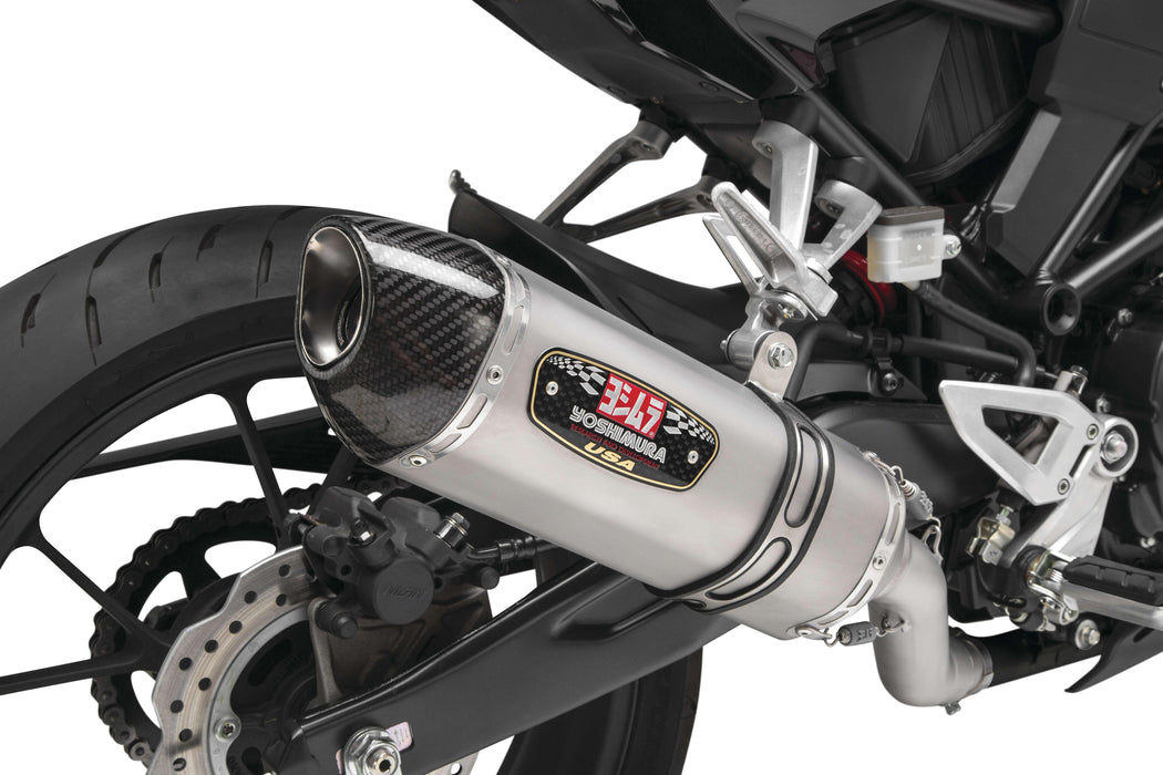 Yoshimura R-77 Slip-On Exhaust (Race/Stainless Steel/Stainless Steel/Carbon Fiber/Works Finish) For 19 Honda Cb300R 12310BJ520