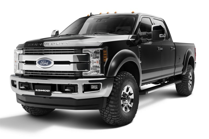 Bushwacker Extend-A-Fender Extended Rear Fender Flares 2-Piece Set, Black, Smooth Finish Fits 2017-2022 Ford F-250 W/ 6.8' Or 8.2' Bed, F-350 Super Duty W/ 8.2' Bed 20088-02