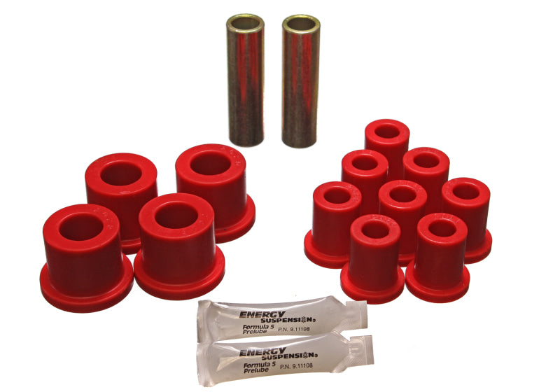 Energy Suspension 70-72 Compatible with Dodge Charger (w/ 1-1/2in Main Eye) Red Rear Leaf Spring Bushing Set 5.2104R