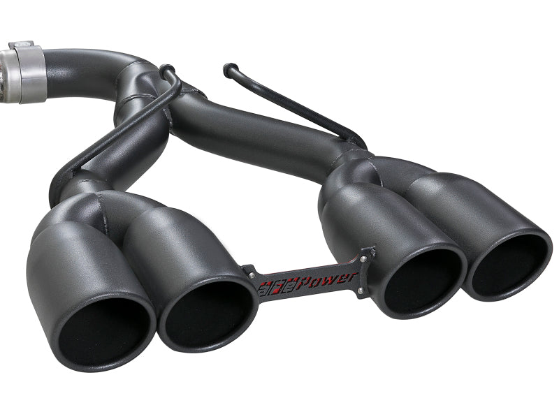 aFe Rebel Series 2.5in 304 SS Cat-Back Exhaust w/ Black Tip 18-20 compatible with Jeep Wrangler (JL) 49-38073-B