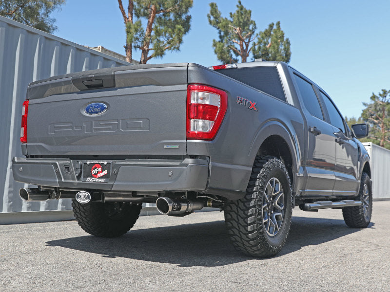 aFe Vulcan 3in 304 SS Cat-Back Exhaust 2021 Ford F-150 V6 2.7L/3.5L (tt)/V8 5.0L w/ Polished Tips 49-33127-P