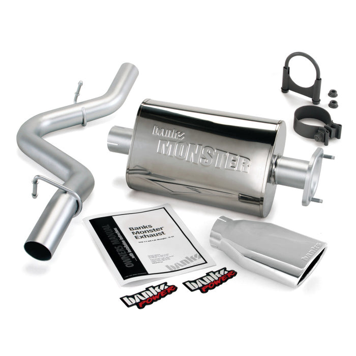 Banks Power 04-06 compatible with Jeep 4.0L Wrangler Monster Exhaust System SS Single Exhaust w/ Chrome Tip 51314