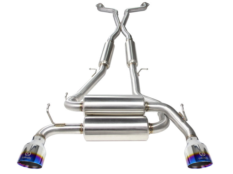 aFe Takeda 2-1/2in 304SS Cat-Back Exhaust Compatible with Infiniti G37 08-13/Q60 14-15 V6-3.7 w/ Blue Flame Tips 49-36103-L