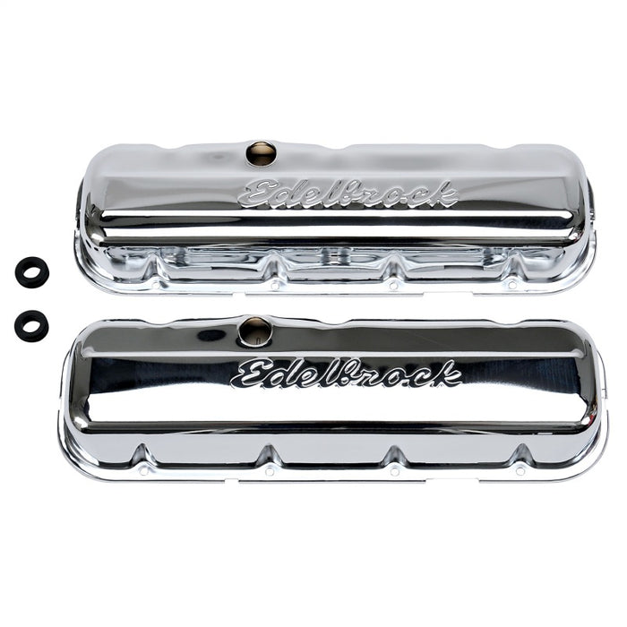 Edelbrock Valve Cover Signature Series Chevrolet 1965 and Later 396-502 V8 Low Chrome 4480