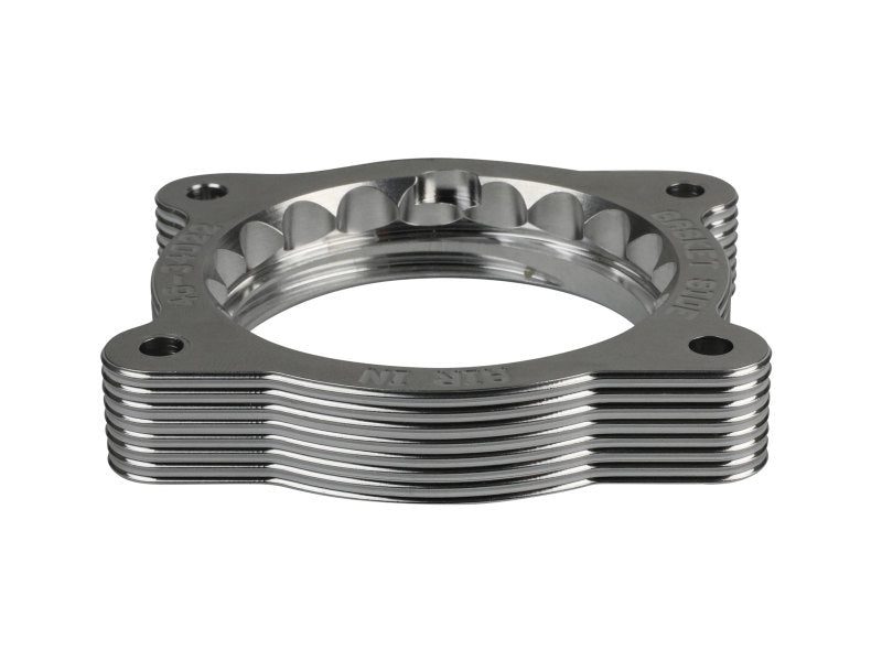 aFe 02-09 Chevrolet Trailblazer/ 02-09 GMC Envoy L6 4.2L Silver Bullet Throttle Body Spacer Silver 46-34022