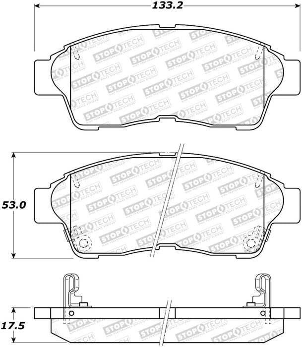 StopTech Sport Brake Pads w/Shims & Hardware Front 309.05621