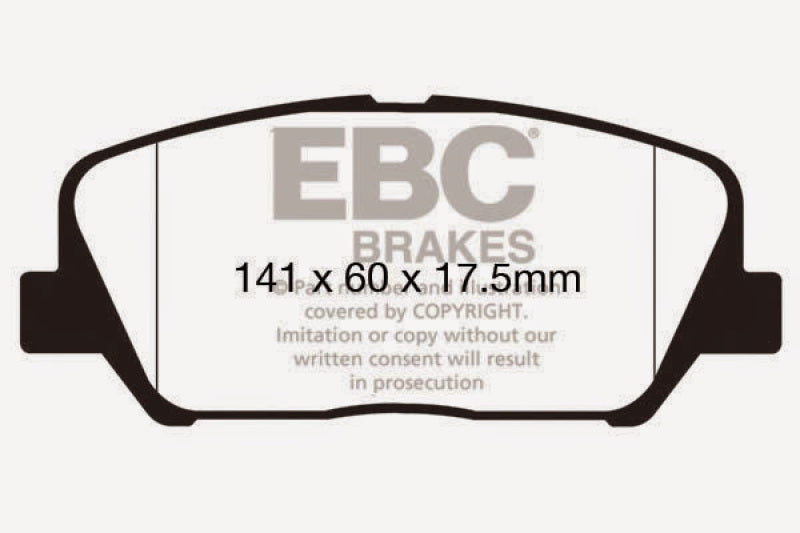 EBC 16+ Hyundai Veloster 1.6 Turbo Ultimax2 Front Brake Pads UD1827