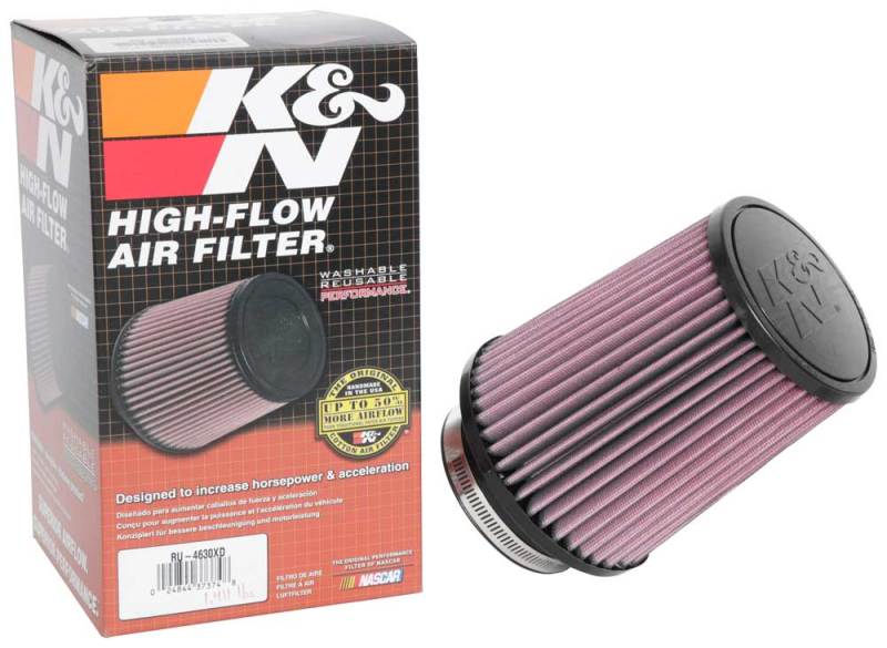 K&N Universal Clamp-On Air Intake Filter: High Performance, Premium, Replacement Air Filter: Flange Diameter: 3.5 In, Filter Height: 6.5 In, Flange Length: 1.75 In, Shape: Round Tapered, Ru-4630Xd RU-4630XD