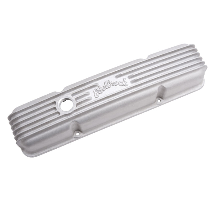 Edelbrock Valve Cover Classic Series Chevrolet 1959-1986 262-400 CI V8 w/ Oil Fill Hole Satin 41449