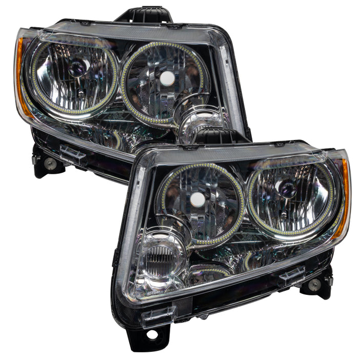 Oracle 11-13 compatible with Jeep Grand Cherokee Pre-Assembled Halo Headlights (Non HID) Chrome Blue SEE WARRANTY 7070-002