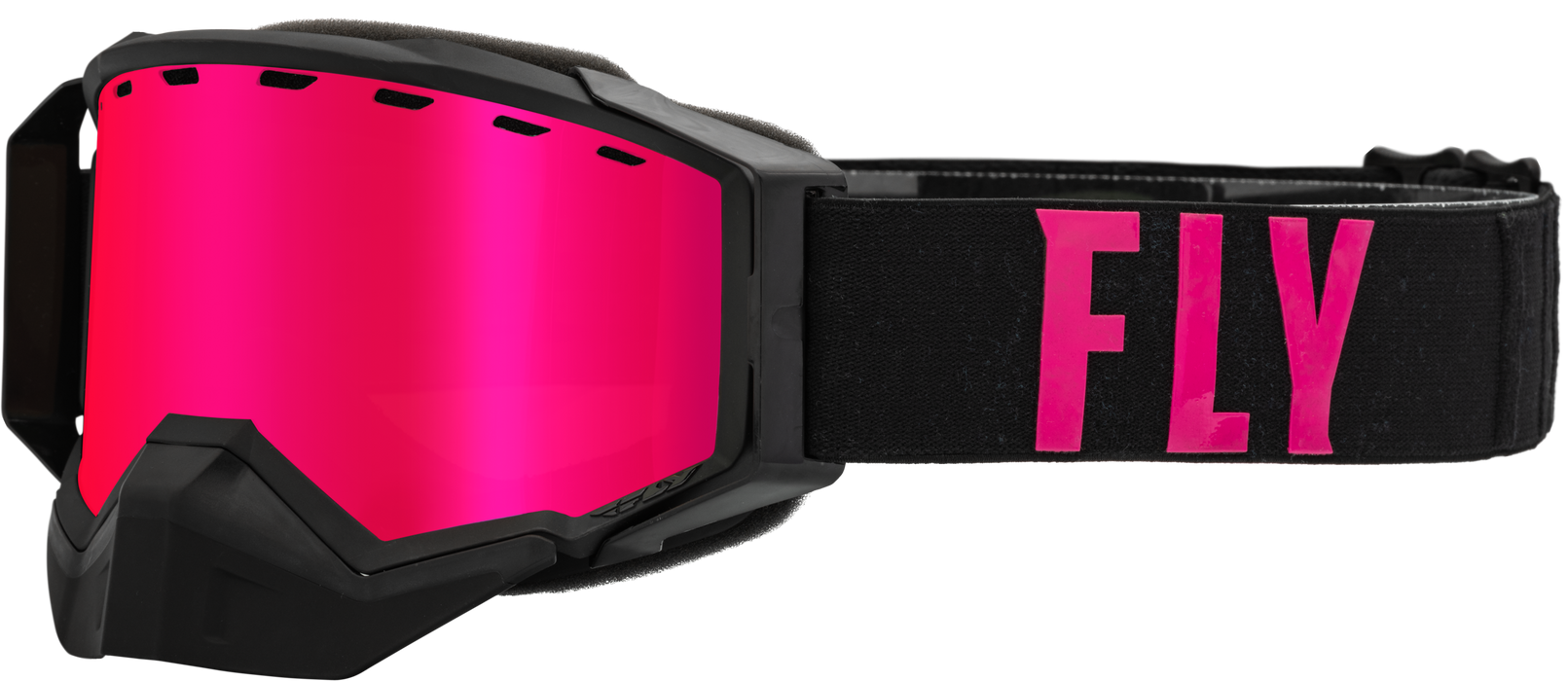 Fly Racing 2023 Zone Pro Snow Goggle (Black/Pink W/Pink Mirror/Polarized Smoke Lens, Adult)