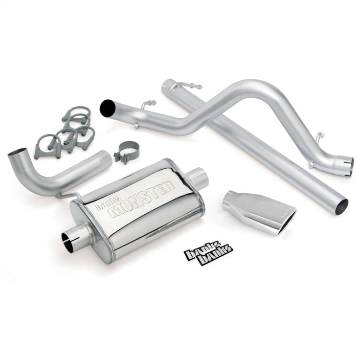 Banks Power 07-11 compatible with Jeep 3.8L Wrangler 2dr Monster Exhaust System SS Single Exhaust w/ Chrome Tip 51321