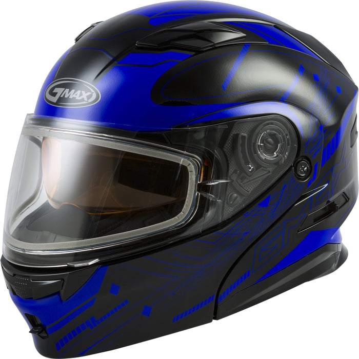 Gmax Md-01S Modular Wired Snow Helmet Black/Blue 2X G2011218D TC-2