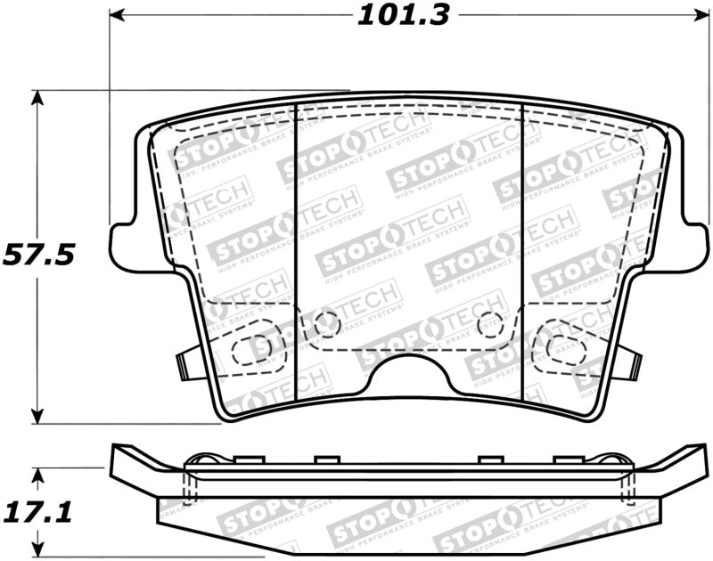 StopTech Sport Brake Pads w/Shims and Hardware Rear 309.10571