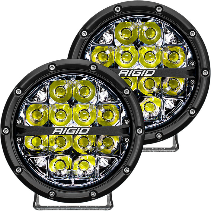 RIGID 360-SERIES 6 INCH LED OFF-ROAD SPOT BEAM WHT BACKLIGHT|PAIR