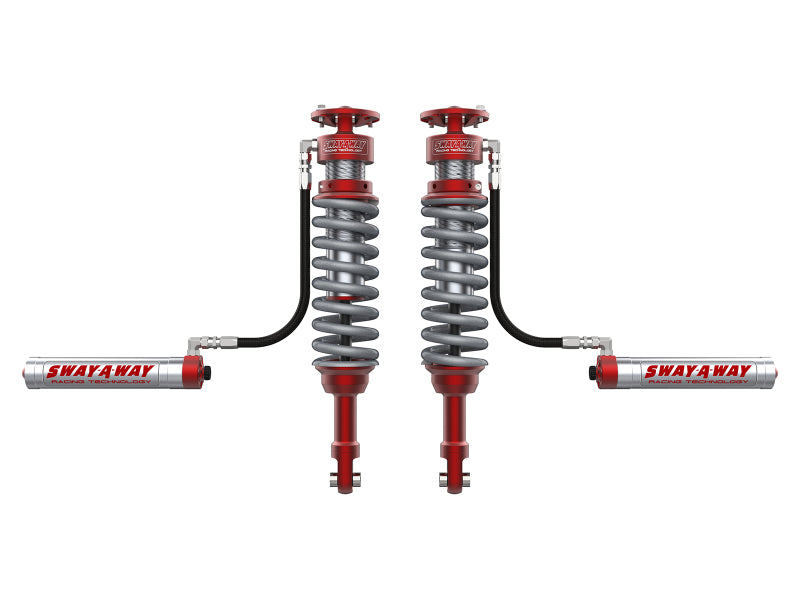 aFe 17-19 Ford F-150 Raptor Sway-A-Way 3.0 Front Coilover Kit w/ Remote Reservoirs and Comp Adj 301-5000-02-CA