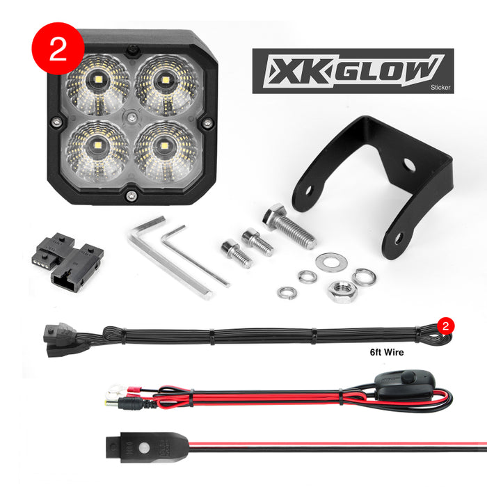 Xk Glow Xkglow 20W Rgb Pod Lights Beam Pair Xk065001-Fl-Kit XK065001-FL-KIT