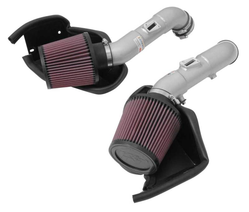 K&N 14-15 Compatible with Infiniti Q50 3.7L V6 Dual Silver Typhoon Short Ram Intakes 69-7083TS