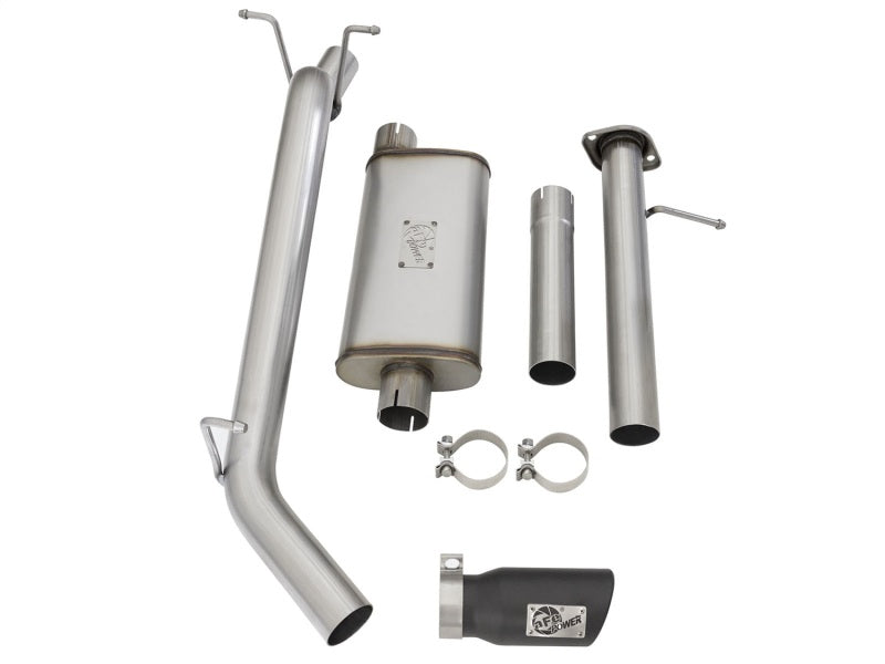 aFe Mach Force-XP Exhaust 3in CB SS 15-17 GM Colorado/Canyon 2.5L/3.6L Side Exit w/ Black Tip 49-44058-B