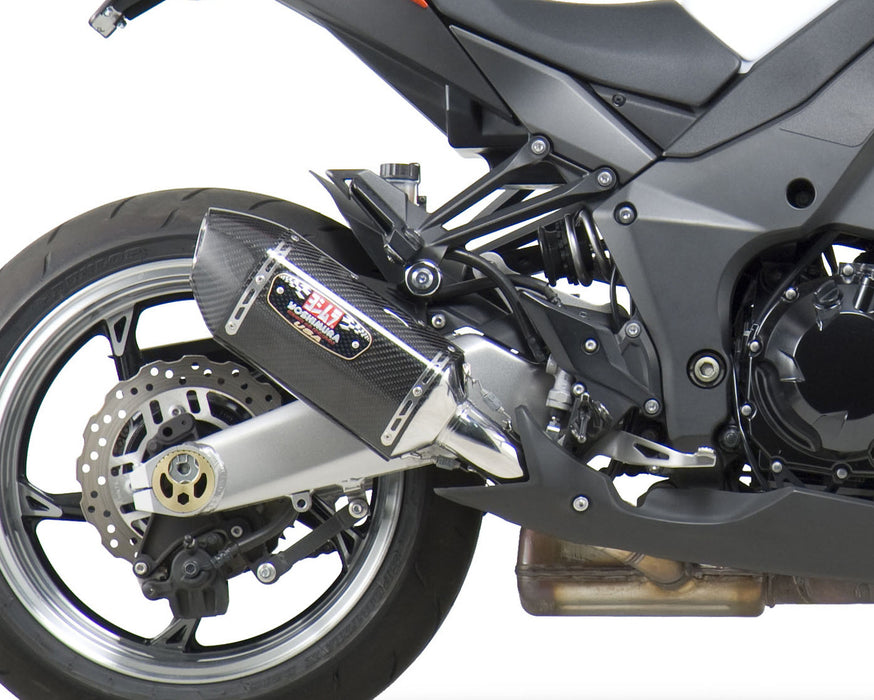 Yoshimura R-77 Slip-On Exhaust (Street/Carbon Fiber with Carbon Fiber End Cap) Compatible with 10-13 Kawasaki Z1000