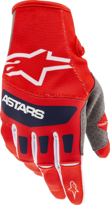 Alpinestars 3561021-337-M Techstar Gloves Bright Red/White/Dark Blue Md