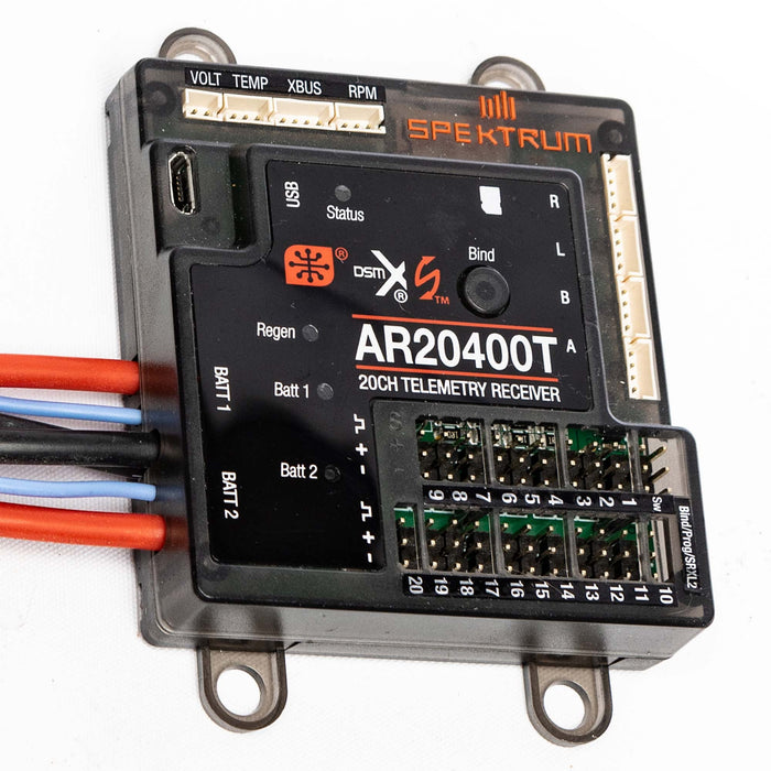 Spektrum AR20400T 20 Channel PowerSafe Telemetry Receiver SPMAR20400T Radios Receivers 2.4