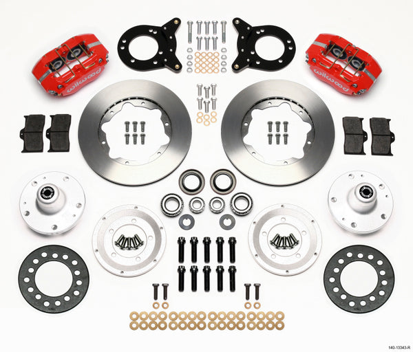 Wilwood Dynapro Dust-Boot Front Kit 11.00in Red 1965-1969 Mustang Disc & Drum Spindle 140-13343-R
